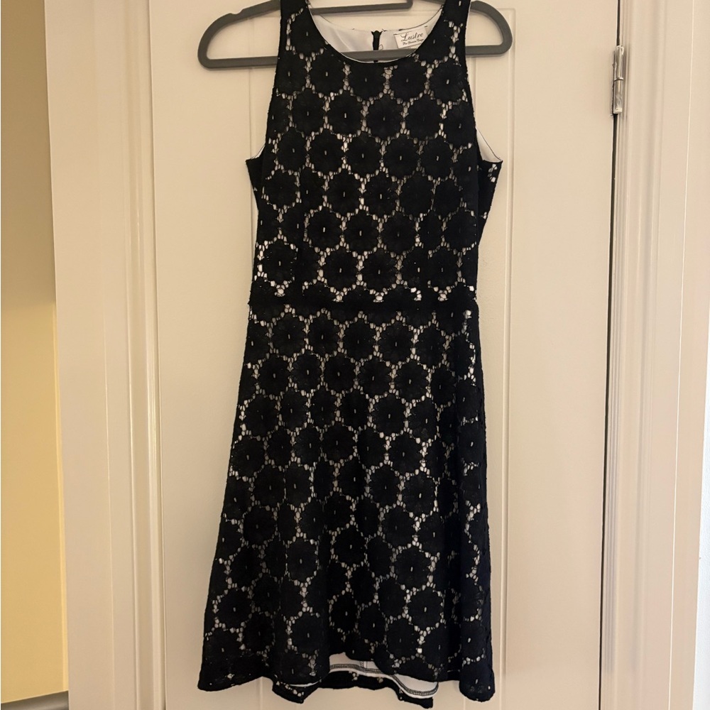 Elegant Black Lace Midi Dress